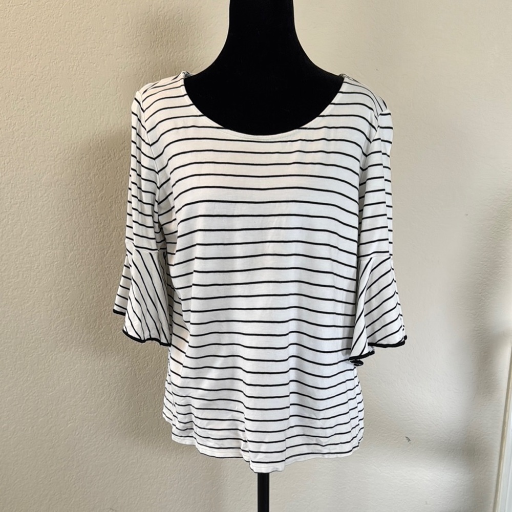 Striped Black and White Women's Top